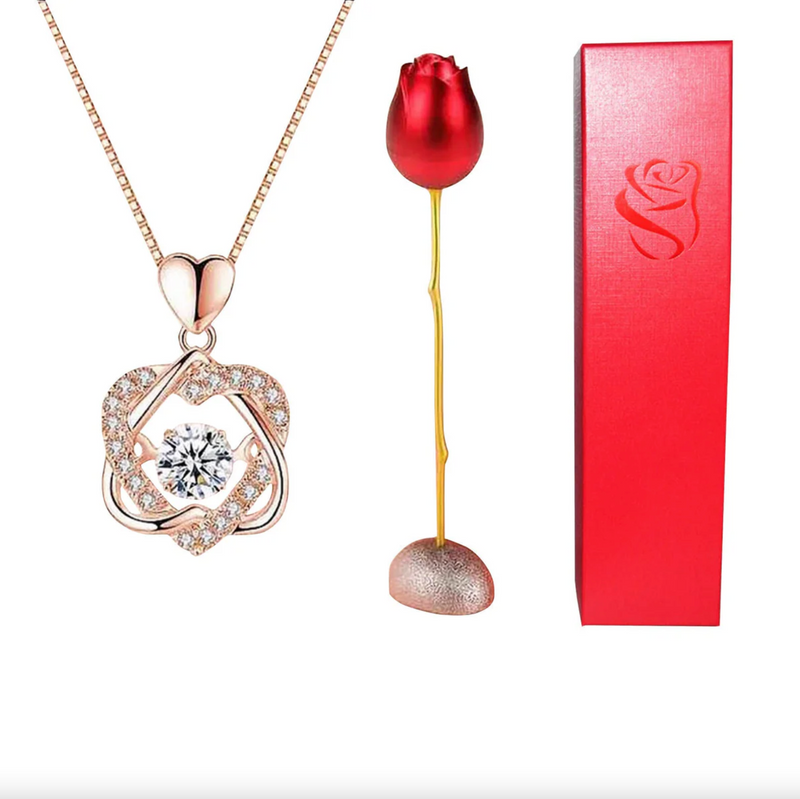 Collar Rosa Eterna – Un Amor que Nunca Muere